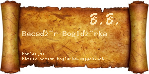 Becsár Boglárka névjegykártya